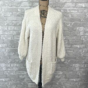FRNCH Longline Eyelash Open Cardigan